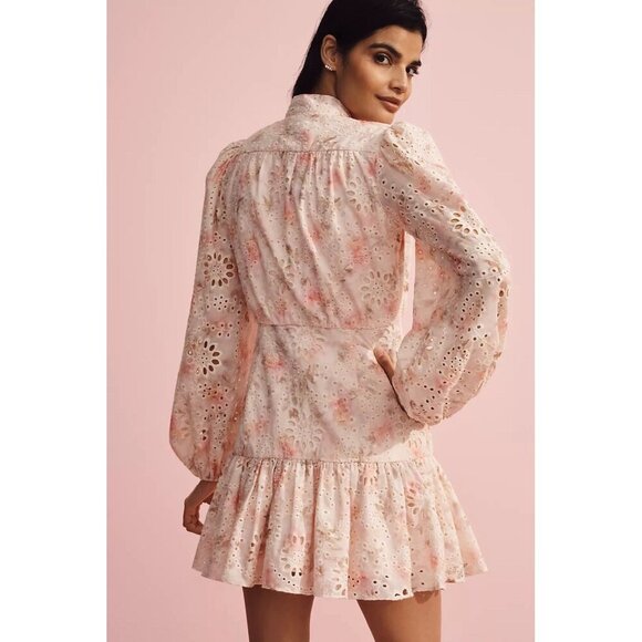 NWT Size 12 - Bardot Hendry Long-Sleeve Floral Lace Mini Dress ( NWT US$ 199) - Picture 3 of 12